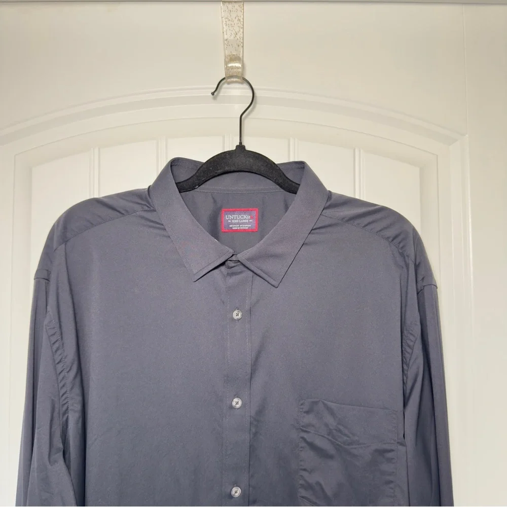 Untuckit XXX-Large Gironde Black Performance Long Sleeve Stretch Button Up Shirt